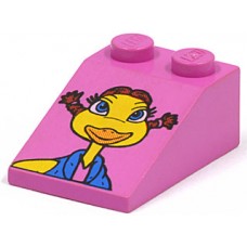 Part 30474pb06 Dark Pink Slope 33 3 x 2 Smooth with McDonald's Girl Pigtails Pattern 